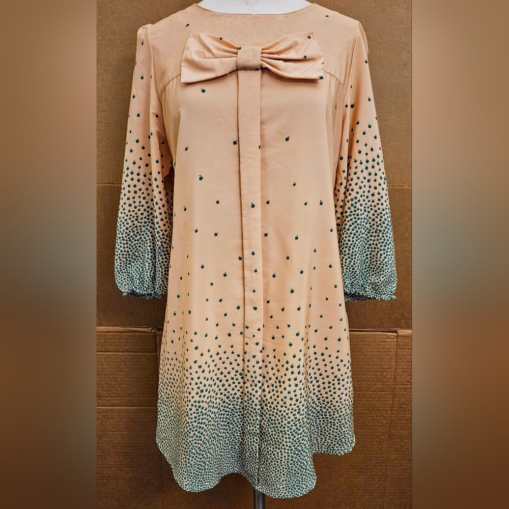 Pinkyotto Peach and Green Trapeze Dress
